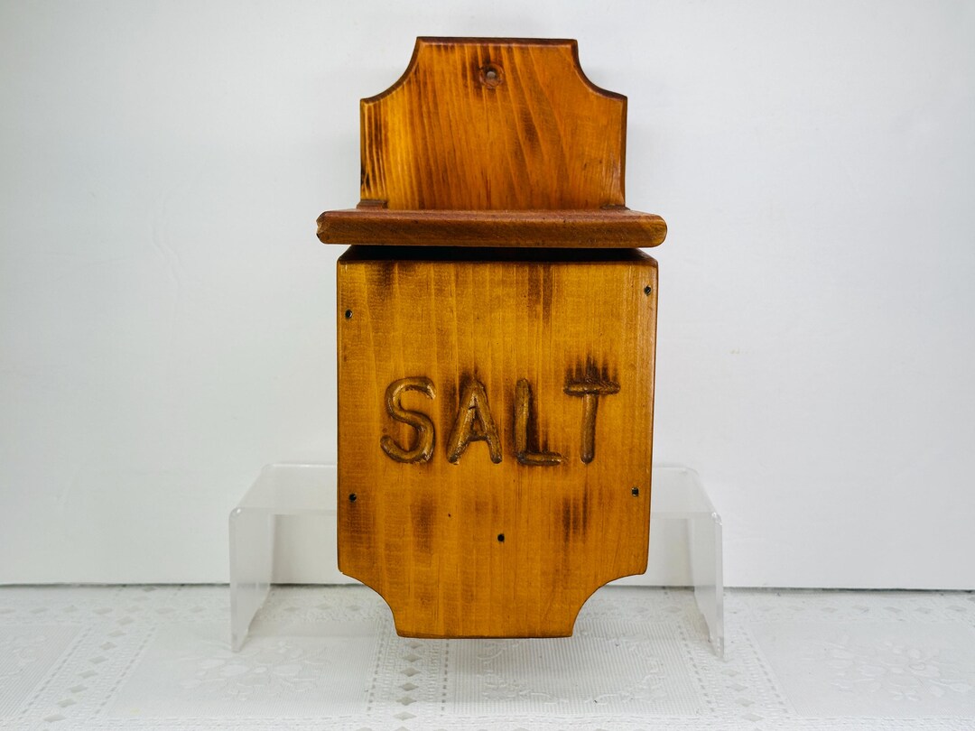 Salt Boxes Storage Vintage Wood Salt Box, Kitchen Storage - Etsy