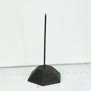 Receipt Bill Holder Spike Cast Metal, Cast Metal Receipt Holder, Receipt Spike Hexagon Base