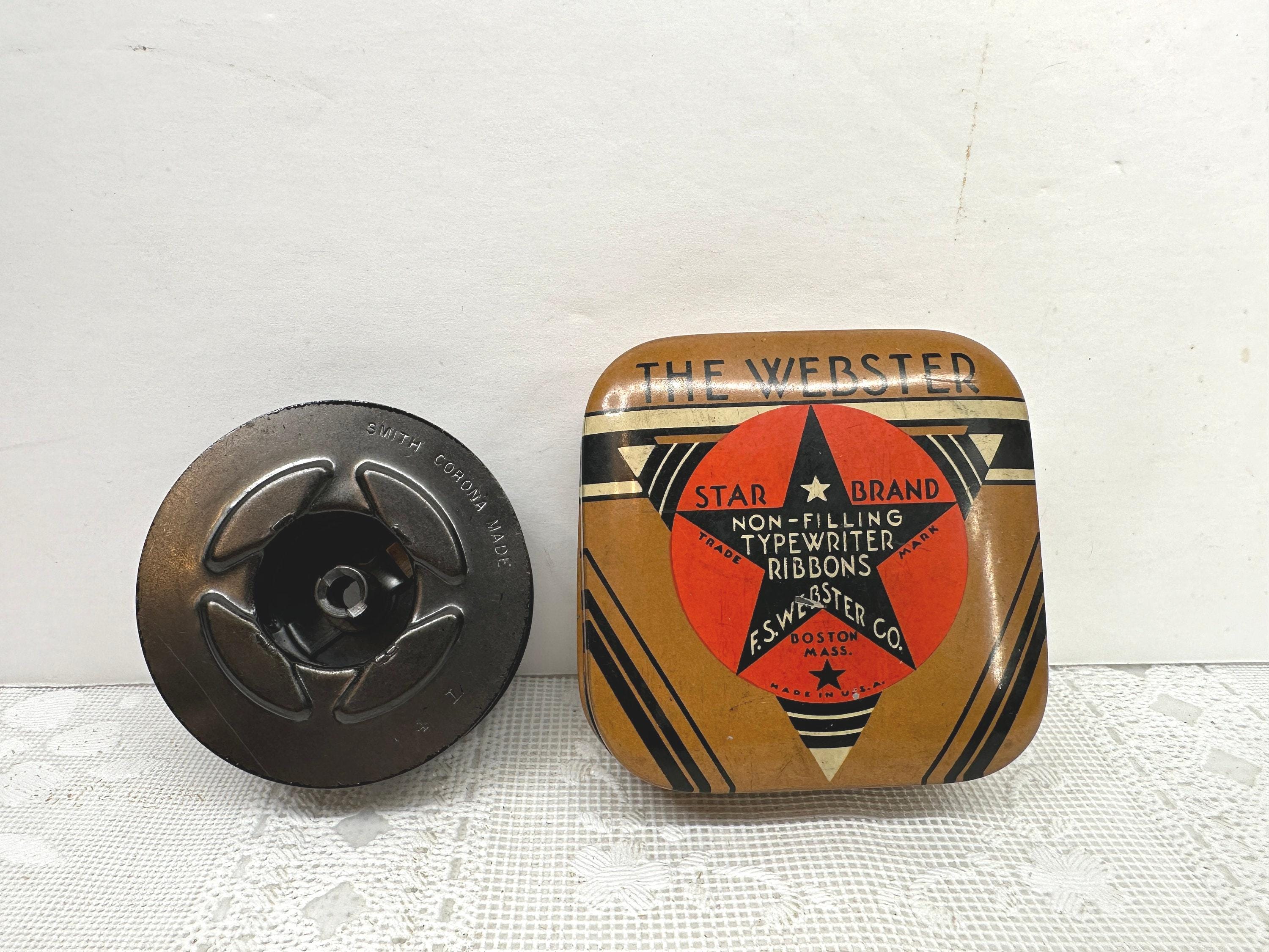 The Webster Star Brand Typewriter Ribbon Tin, Empty Smith Corona Spool ...