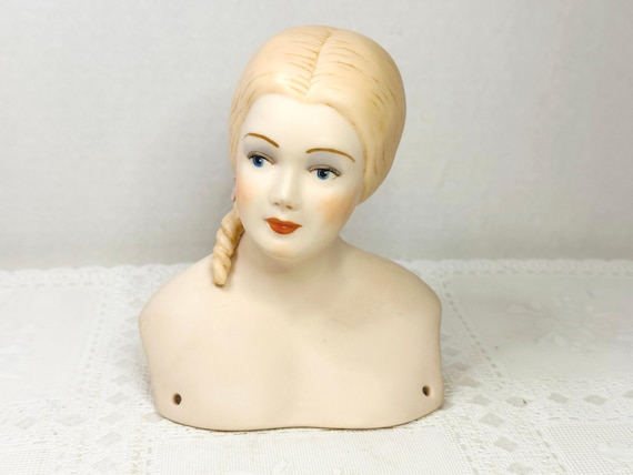 Vintage 1962 Leah Porcelain Doll Head Bust, Grace Herold