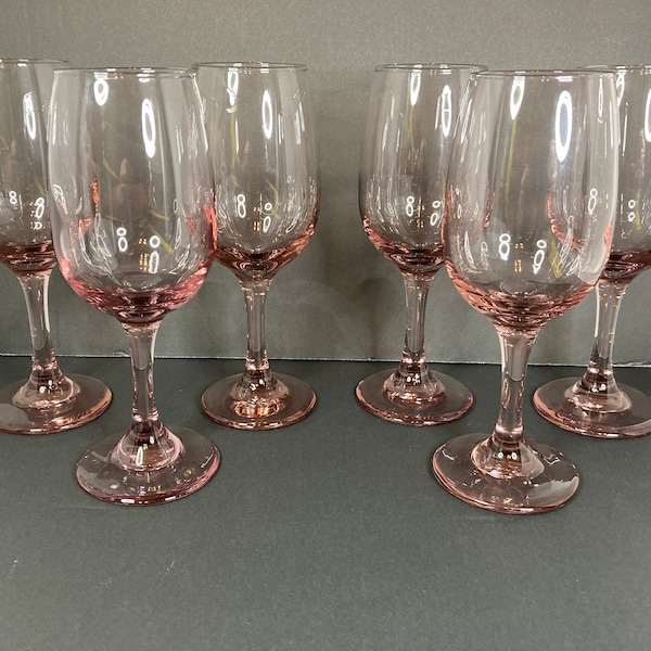 Libbey's Premiere Plum Wine Glass Set of Six, Vintage Plum Wine Glasses, Vintage Wine Glasses, Libbey's Plum White Wine Glasses