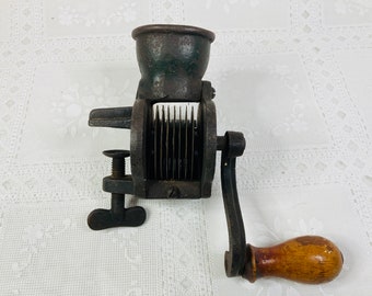 Cast Iron Table Mount Bean Slicer, Cast Iron Bean Slicer