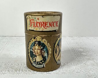 Florence Paintings Cardboard Matchbox, Botticellis Masterpieces Matchbox, Florence Paintings Match Holder, Vintage Cardboard Matchbox