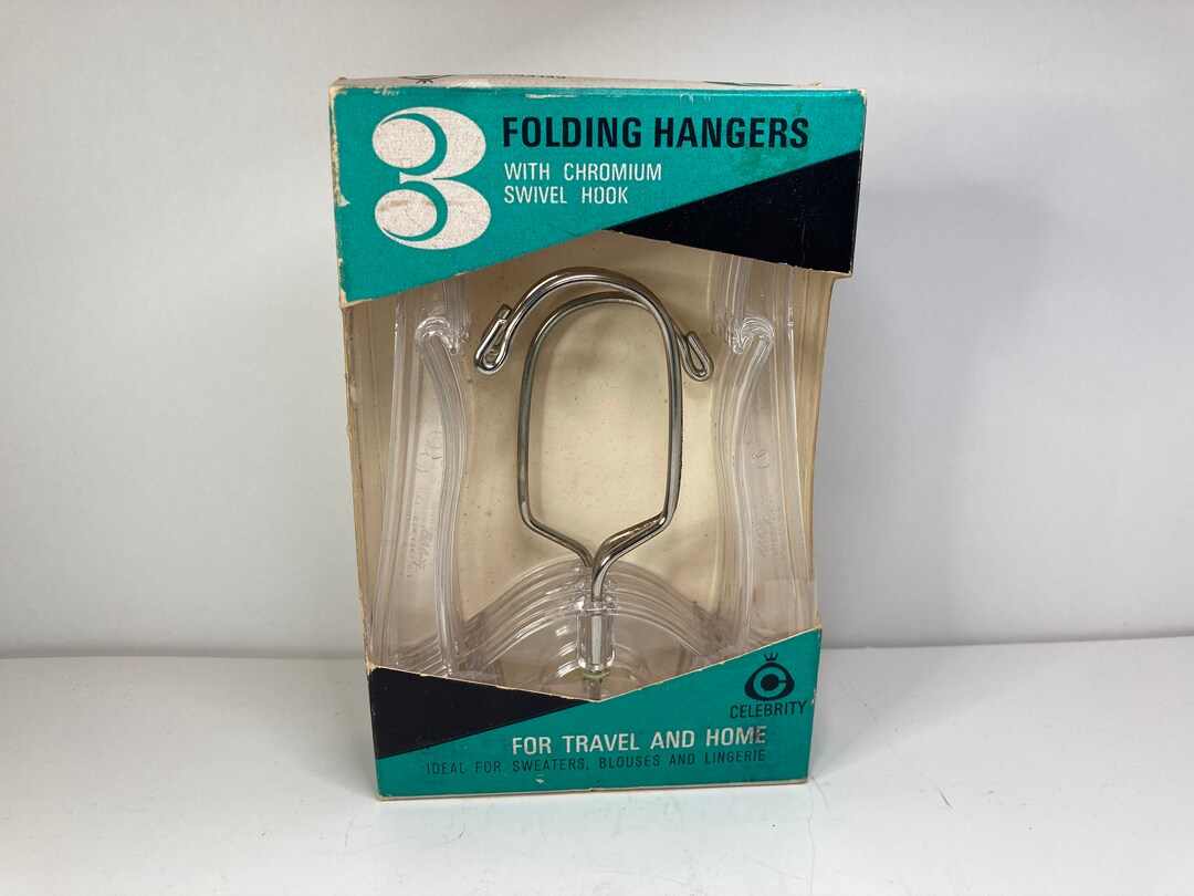 Vintage Folding Hanger Set in Original Box Plastic Folding Etsy