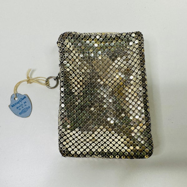 Whiting & Davis Gold Mesh Zipper Cigarette Case, Whiting and Davis Cigarette Case, Whiting and Davis Gold Mesh Zippered Case