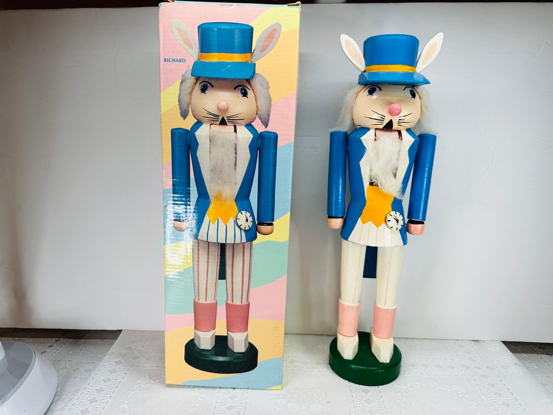 14 Inch Bunny Nutcracker, Easter Bunny Nutcracker, 14 Rabbit Nutcracker