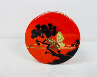 Vintage Codo Typewriter Ribbon Tin, Oriental Butterfly Design