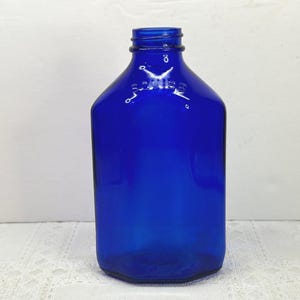 Squibb Cobalt Blue Bottle, Cobalt Blue Medicine Bottle, Octagonal Squibb Cobalt Blue Bottle
