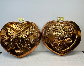 Himark Copper Heart Shaped Molds, Himark Copper Butterfly Mold, Himark Copper Floral Mold, Heart Shaped Copper Wall Molds
