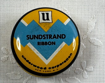 Sundstrand Calculator Ribbon Tin, Underwood Sundstrand Ribbon Tin, Vintage Calculator Ribbon Tin