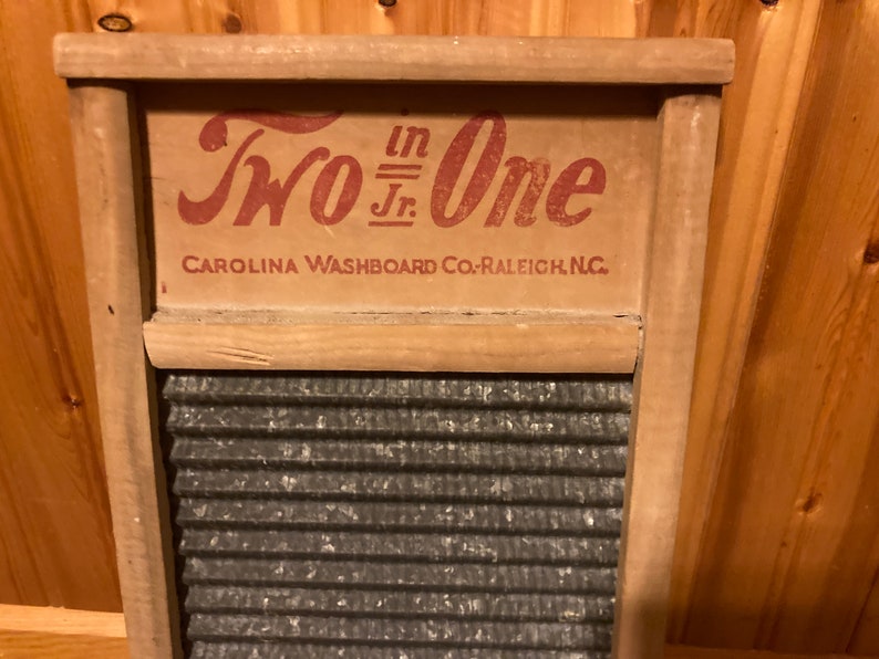 Two in One Jr Washboard, Small Two in One Jr Laundry Washboard, Two in One Jr Galvanized Metal Washboard, Small Metal Washboard image 3