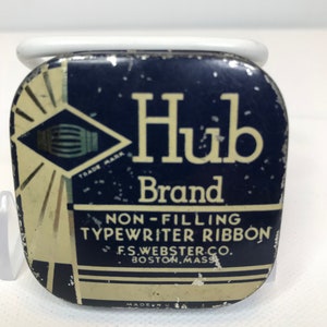Hub Typewriter Ribbon Tin Non-Filling, Typewriter Ribbon Black Underwood Typewriter, Typewriter Ribbon Tin, Hub Typewriter Ribbon Tin