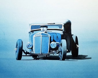 Rat Rod - Giclee Reproduction of Original Watercolor Painting