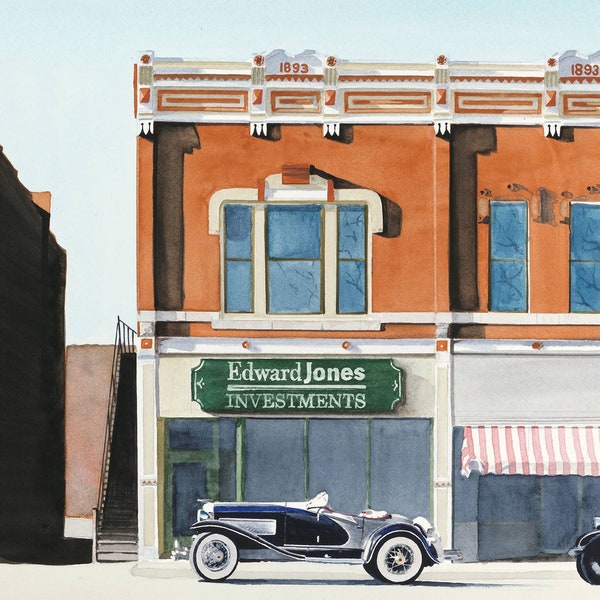 1935 Duesenberg - Giclee Reproduction of Original Watercolor Painting