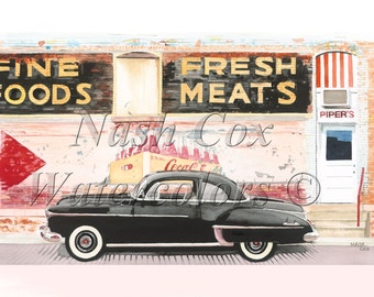 Vintage Oldsmobile - Reproduction of Original Watercolor Painting