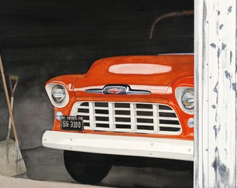1956 Chevy,  Reproduction of Original Watercolor Painting