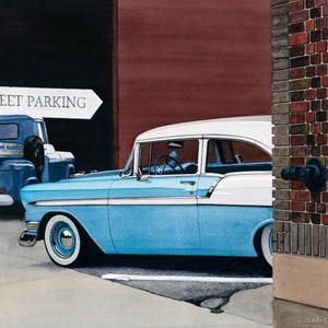 Off Street Parking- Reproduction of Original Watercolor Painting