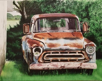 1957 Chevy Pickup - Giclee Reproduction of Original Watercolor Painting