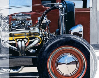 Reproduction of Original Watercolor Painting titled "Two for the Money"