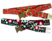 Christmas Dog Collar- Poinsettia Dog Collar- Holiday Dog Collar- Seasonal Dog Collar- Winter Dog Collar- Custom Dog Collar- Dog Accessories