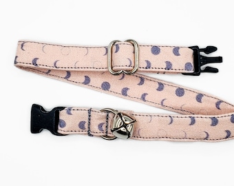 Moon Phase Cat Collar: Breakaway or Non-Breakaway Buckle- Puppy or XSmall Dog