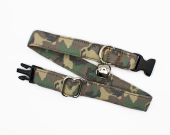 Camo Cat Collar: Breakaway Buckle, Adjustable Fit