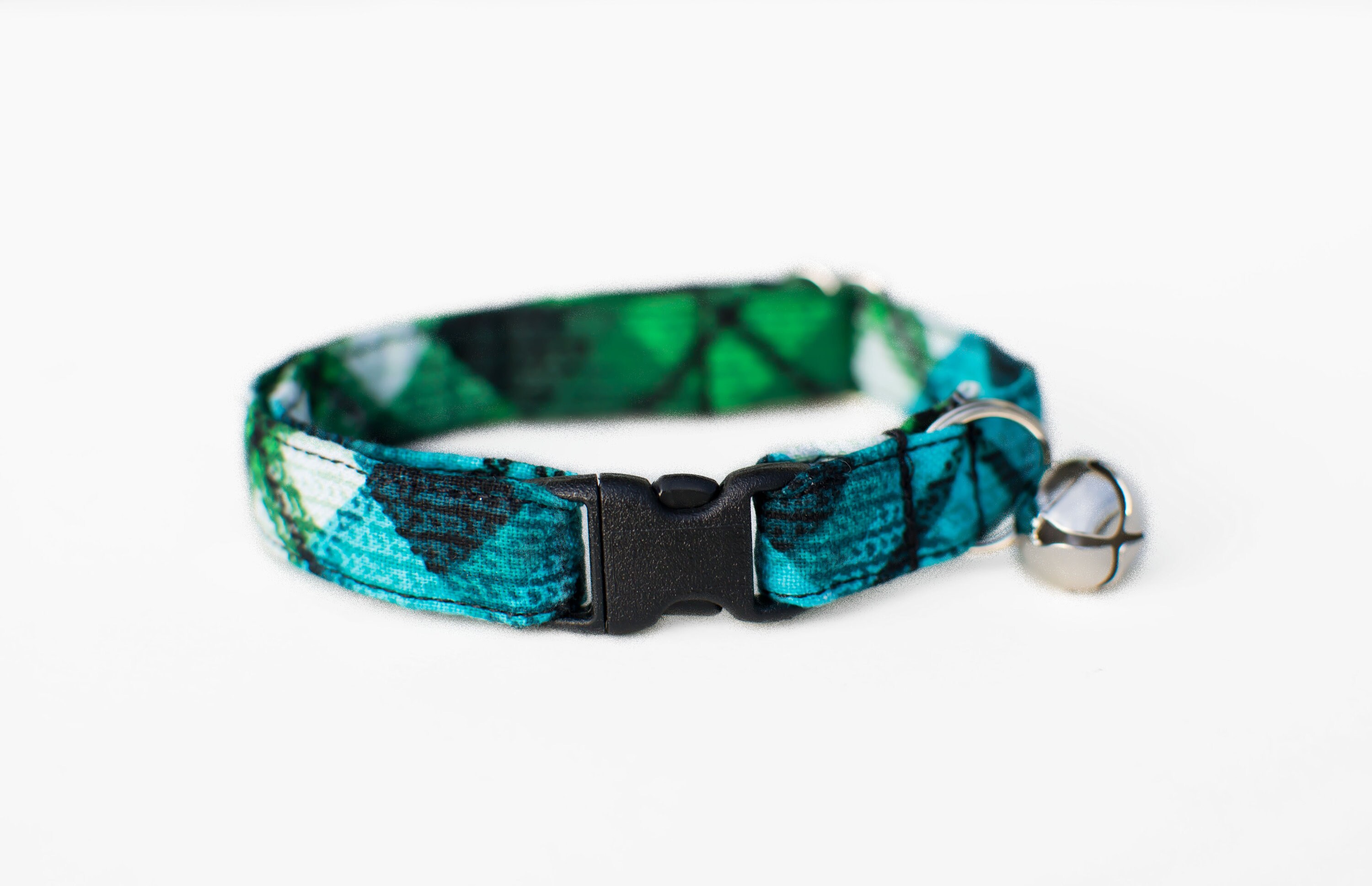 Plaid Cat Collar Blue Cat Collar Green Cat Collar Abstract Etsy