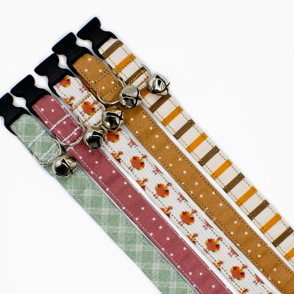 Thanksgiving Collar- Turkey Cat Collar- Turkey Puppy Collar- Autumn Cat Collar- Fall Cat Collar-Fall Puppy Collar- Plaid Fall Collar