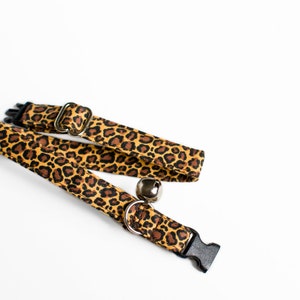 Leopard Print Cat Collar: Animal Print- Brown and Tan-Breakaway or Non-Breakaway Buckle-Puppy-XSmall Dog