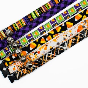 Halloween Cat Collar Holiday Cat Collar Seasonal Cat Collar Candy Corn Collar Spooky Cat Collar Orange Cat Collar-Breakaway Cat Collar image 1