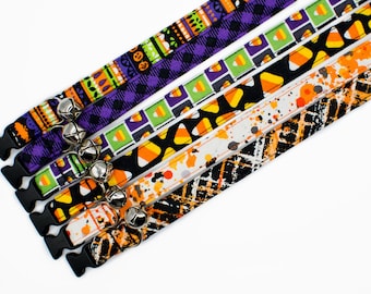 Halloween Cat Collar- Holiday Cat Collar- Seasonal Cat Collar- Candy Corn Collar- Spooky Cat Collar- Orange Cat Collar-Breakaway Cat Collar
