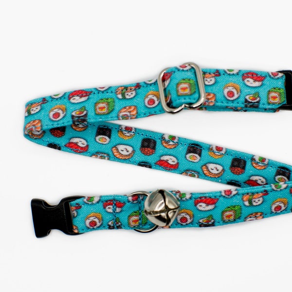 Sushi Cat Collar- Japanese Cat Collar- Food Cat Collar- Sushi Puppy Collar- Sushi Print Collar- Tiny Dog Collar- Breakaway Cat Collar