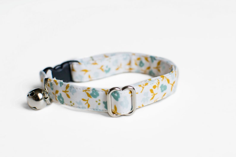 Flower Cat Collar Vintage Cat Collar Floral Cat Collar Blue Etsy