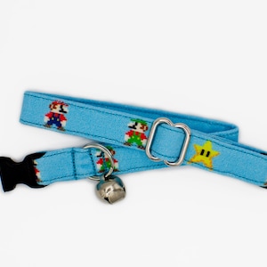 Mario Cat Collar: Video Game Print- Breakaway or Non-Breakaway Buckle- Puppy or XSmall Dog