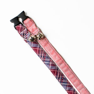 Valentine Cat Collar- Valentine Day Collar- Pink Glitter Collar- Plaid Cat Collar- Preppy Cat Collar- Girly Cat Collar- Fashion Cat Collar