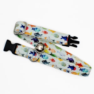 Fish Cat Collar- Fish Kitten Collar- Fish Puppy Collar- Watercolor Cat Collar- Summer Cat Collar- Summer Puppy Collar- Breakaway Cat Collar