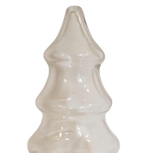 Clear Glass 8&quot;  Christmas Tree Lidded Candy Jar holder