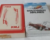 Two decks of airline cards - TWA and Southwest Airlines Coca Cola 1999 sealed cards