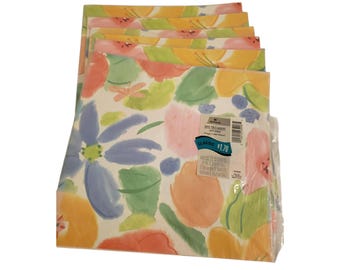 Juego de 6 paquetes de papel de regalo Hallmark para cualquier ocasión, para scrapbooking, sin abrir, con diseño floral en tonos pastel.