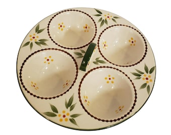 Temptations by Tara Old World Egg Poacher Tray Green Handle