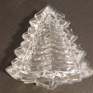 Glas Weihnachtsbaum klar Covered Dish Trinket Teller Konfektschale