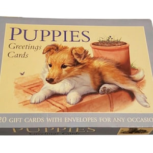 Puppies Grußkarten in Box 19 Grußkarten innen leer und Umschläge datiert 2003 vom Künstler Jim Channell