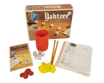 Vintage 1978 Yahtzee Game with Score cards, cup, dice, chips and instructions