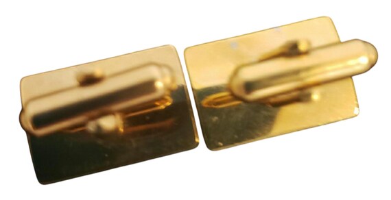 Gold toned rectangle cufflinks - image 2