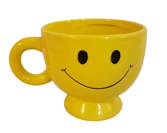 Yellow and black Smiley Face Happy Face Coffee Tea Mug Cup