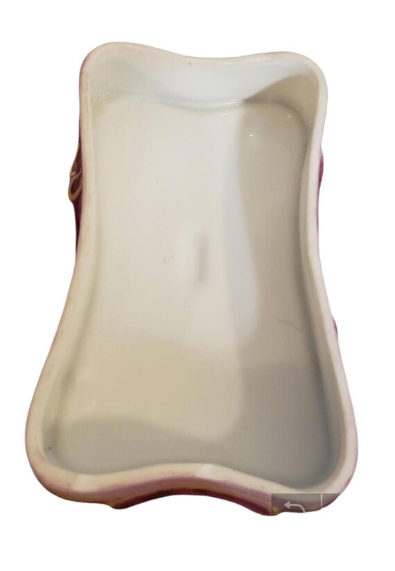 Vintage Ceramic Handpainted Rectangular Trinket J… - image 6