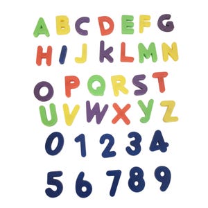 Set of 36 Colorful Plastic magnetic alphabet letters and numbers