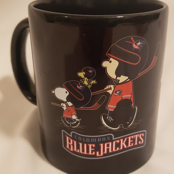 Snoopy Charlie Brown Woodstock Peanuts Colorado Blue Jackets Mug noir rouge blanc par Orca Coatings