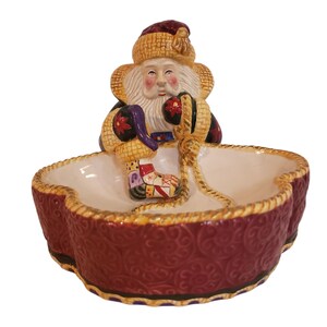 Prato de doces Studio Nova Old World Santa, decoração natalina, anfitriã e garçonete.