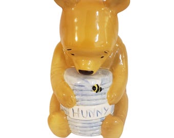 Vintage Disney Winnie The Pooh Cookie Jar, Bear Hunny Treasure Craft Canister & Lid